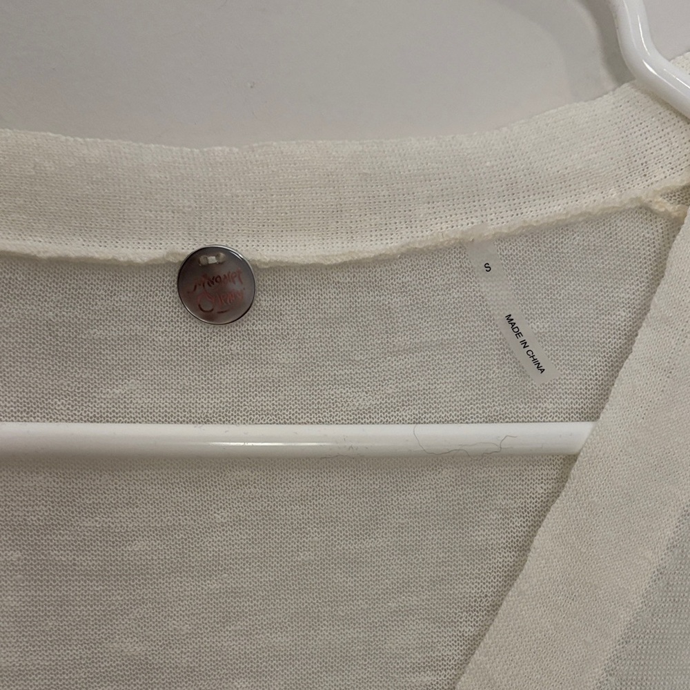 Margaret O'Leary Linen Cream Women's Cardigan - Picture 2 of 5